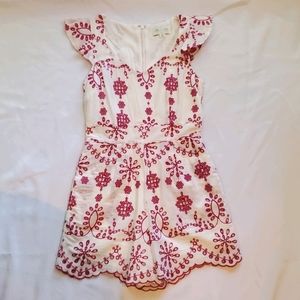 Francesca's Pink and White Romper XS